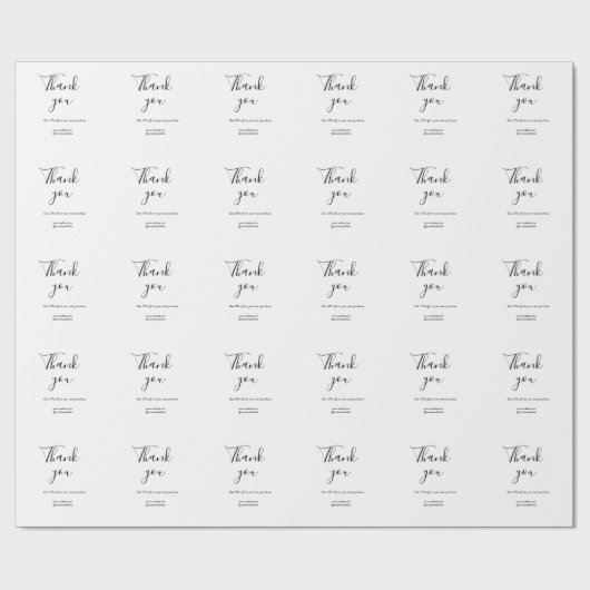 Papier Cadeau code de réduction de commande de remerciement site (Plat)