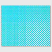 Papier Cadeau Code hexadécimal cyan pois 00E3F4 (Plat)