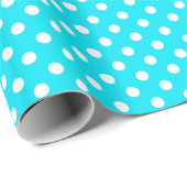 Papier Cadeau Code hexadécimal cyan pois 00E3F4 (Coin rond)