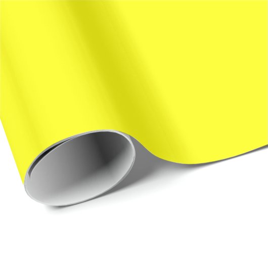 Papier Cadeau Code hexadécimal jaune néon FFFF01 (Coin rond)