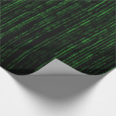Papier Cadeau code matriciel, code binaire vert  (Coin)