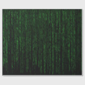 Papier Cadeau code matriciel, code binaire vert  (Plat)