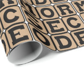 Papier Cadeau Code Morse, Système de Points et Tirets (Coin rond)