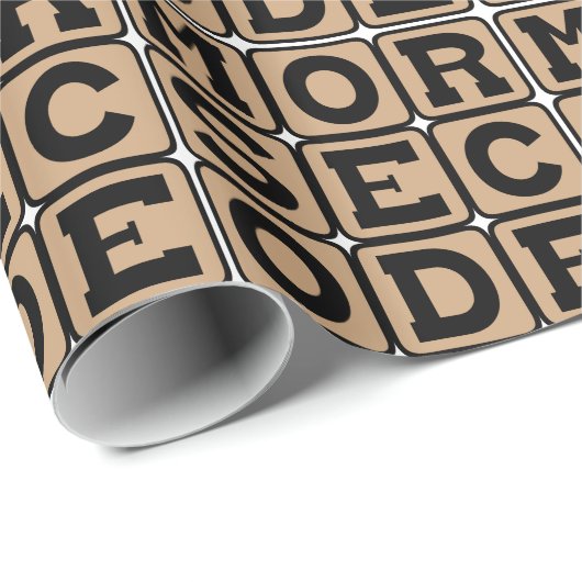 Papier Cadeau Code Morse, Système de Points et Tirets (Coin rond)