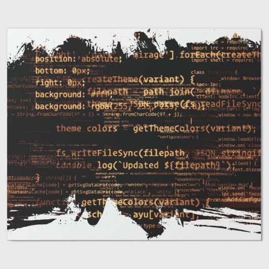 Papier Cadeau Code ordinateur (Plat)