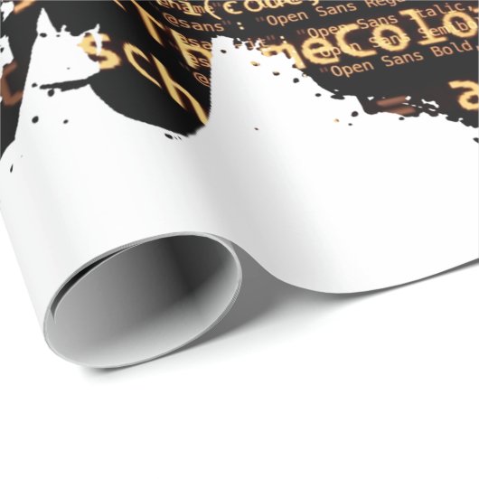 Papier Cadeau Code ordinateur (Coin rond)