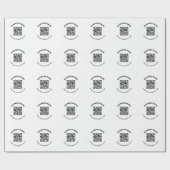 Papier Cadeau Code QR avec nom d'entreprise Texte circulaire gra (Plat)