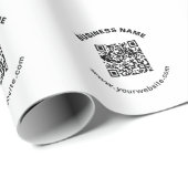Papier Cadeau Code QR avec nom d'entreprise Texte circulaire gra (Coin rond)