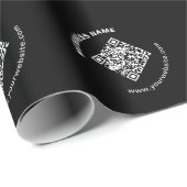 Papier Cadeau Code QR avec nom d'entreprise Texte circulaire gra (Coin rond)