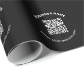 Papier Cadeau Code QR avec nom d'entreprise Texte circulaire gra (Coin rond)