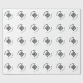 Papier Cadeau Code QR avec nom d'entreprise Texte circulaire gra (Plat)