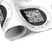Papier Cadeau Code QR avec nom d'entreprise Texte circulaire mod (Coin rond)