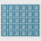 Papier Cadeau Code QR bleu océan modifiable (Plat)