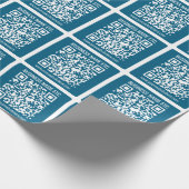 Papier Cadeau Code QR bleu océan modifiable (Coin)