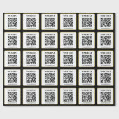 Papier Cadeau Code QR d'entreprise avec texte haut et bas, noir (Plat)