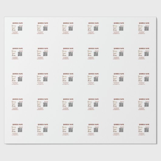 Papier Cadeau Code QR minimal simple ajouter logo scanner nom du (Plat)