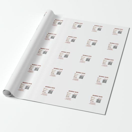 Papier Cadeau Code QR minimal simple ajouter logo scanner nom du (Déroulé)