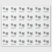 Papier Cadeau Code QR minimal simple ajouter un logo nom de code (Plat)