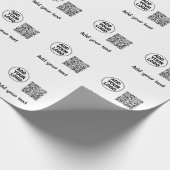 Papier Cadeau Code QR minimal simple ajouter un logo nom de code (Coin)
