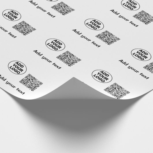 Papier Cadeau Code QR minimal simple ajouter un logo nom de code (Coin)