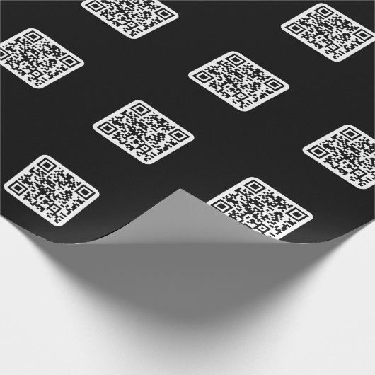 Papier Cadeau Code QR moderne éditable | Noir Blanc ou n'importe (Coin)