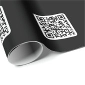 Papier Cadeau Code QR moderne éditable | Noir Blanc ou n'importe (Coin rond)