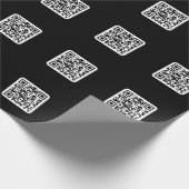 Papier Cadeau Code QR moderne éditable | Noir Blanc ou toute cou (Coin)