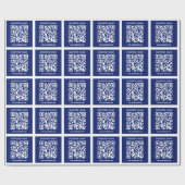 Papier Cadeau Code QR modifiable (généré instantanément) | bleu  (Plat)