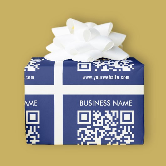 Papier Cadeau Code QR modifiable (généré instantanément) | bleu