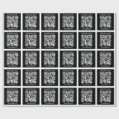 Papier Cadeau Code QR modifiable (généré instantanément) | Noir (Plat)