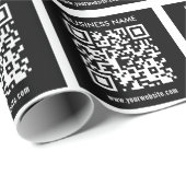 Papier Cadeau Code QR modifiable (généré instantanément) | Noir (Coin rond)