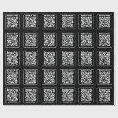 Papier Cadeau Code QR modifiable noir et blanc style moderne rét (Plat)