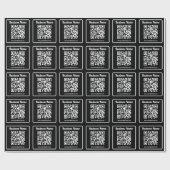 Papier Cadeau Code QR modifiable & Nom de l'entreprise | Noir & (Plat)