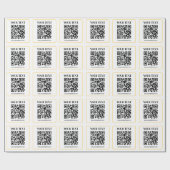 Papier Cadeau Code QR modifiable & Texte avec bordure en or jaun (Plat)