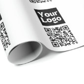 Papier Cadeau Code QR modifiable & Votre logo ou image d'entrepr (Coin rond)