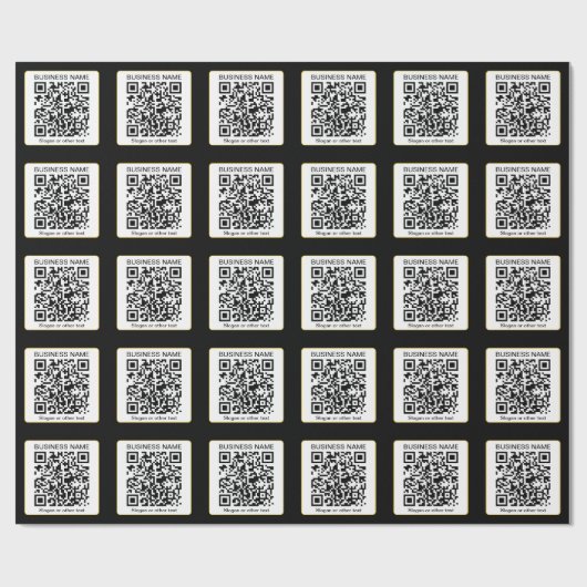 Papier Cadeau Code QR numérisable modifiable + votre nom d'entre (Plat)