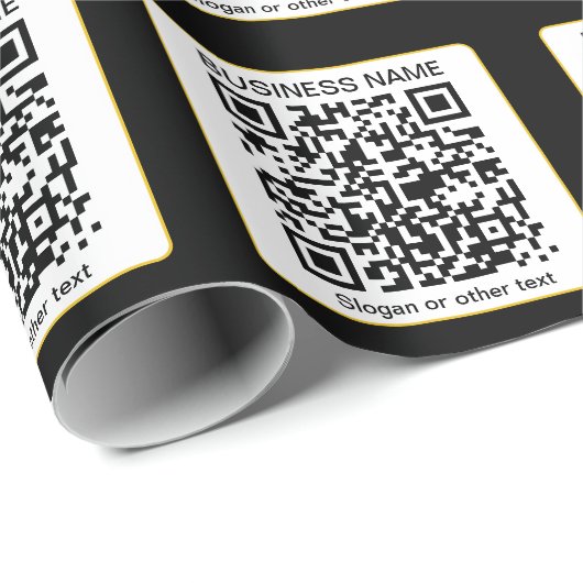 Papier Cadeau Code QR numérisable modifiable + votre nom d'entre (Coin rond)