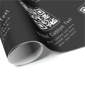 Papier Cadeau Code QR personnalisable & modèle de texte modifiab (Coin rond)