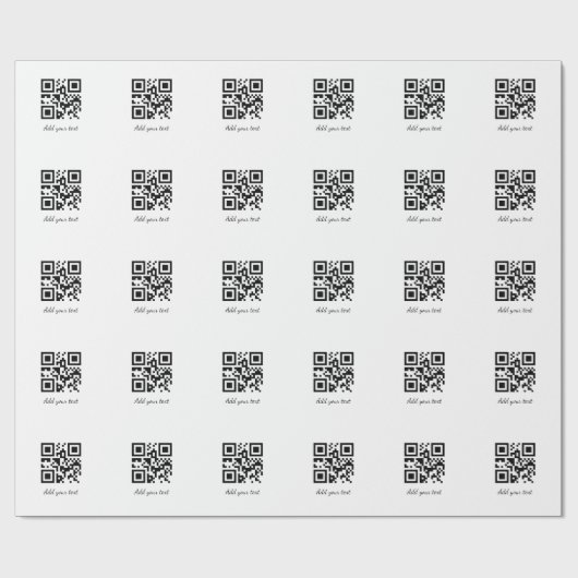 Papier Cadeau code QR personnalisé simple ajouter votre nom text (Plat)