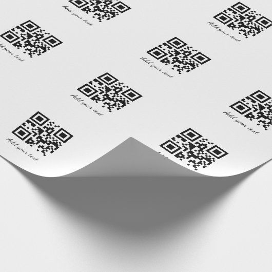 Papier Cadeau code QR personnalisé simple ajouter votre nom text (Coin)