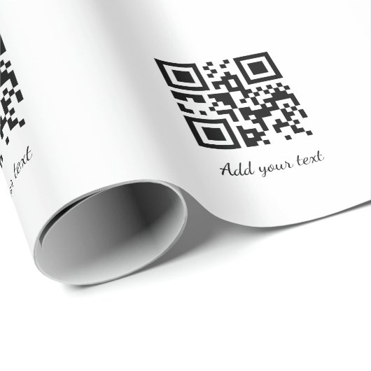 Papier Cadeau code QR personnalisé simple ajouter votre nom text (Coin rond)
