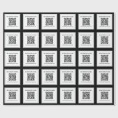 Papier Cadeau Code QR professionnel | Noir & Blanc (Plat)