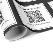 Papier Cadeau Code QR professionnel | Noir & Blanc (Coin rond)