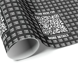 Papier Cadeau Code QR promotionnel (modifiable) plus motif de lo