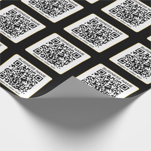 Papier Cadeau Code QR scannable modifiable + Nom de votre entrep (Coin)