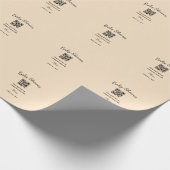 Papier Cadeau Code QR simple pour baby shower avec nom et texte (Coin)