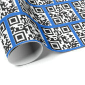 Papier Cadeau Codes QR Joyeuses Fêtes (Coin rond)