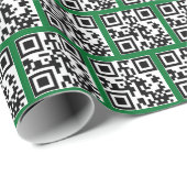 Papier Cadeau Codes QR Joyeux Vacances (Coin rond)