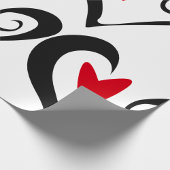 Papier Cadeau Coeur Abstrait rouge et noir Romantique moderne
