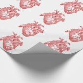Papier Cadeau Coeur Anatomique Rouge (Coin)